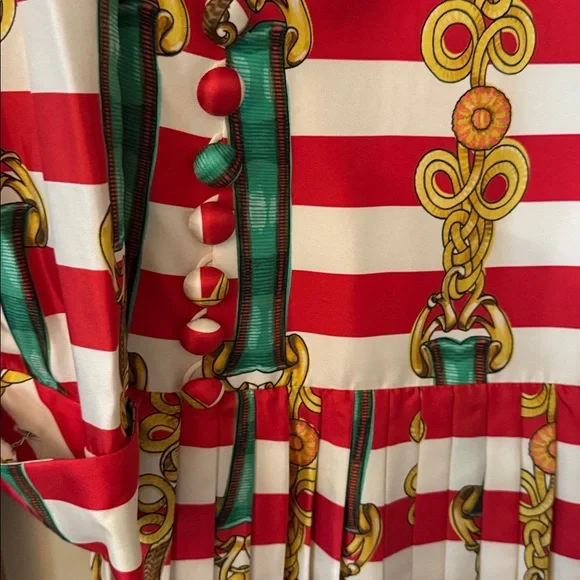 Gucci Red & Green gown dress XS S small runway nutcracker stripes christmas  - rajagirimanappuram.com
